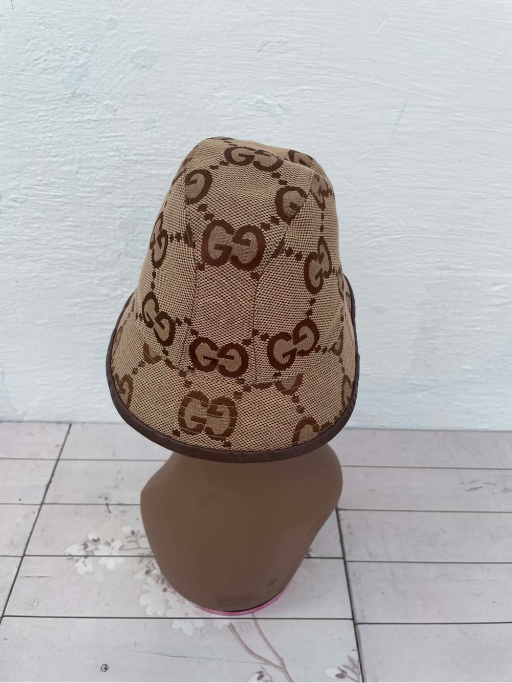 Gucci Beige and Brown GG Monogram Bucket Hat - Picture 3 of 9